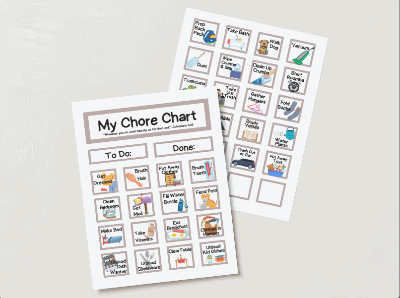 Chore Chart printable