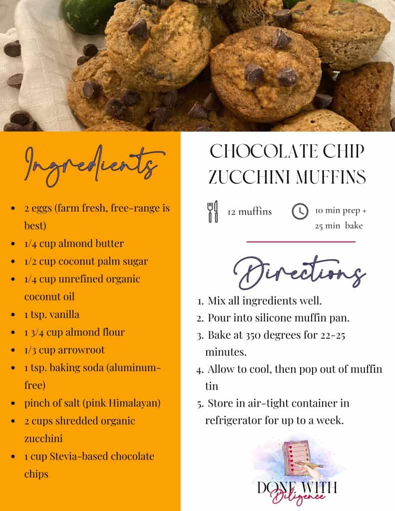 Chocolate Chip Zucchini Muffin Recipe (Healthy, Easy, for Kids)