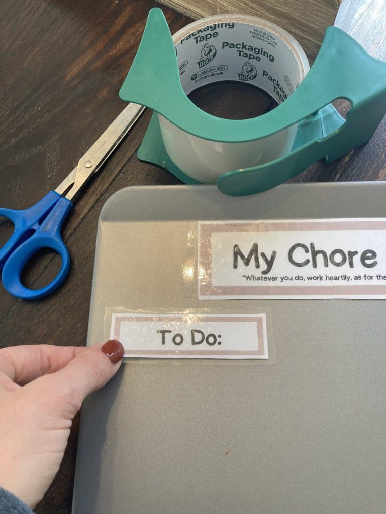 Adding "To Do" label to homemade chore chart