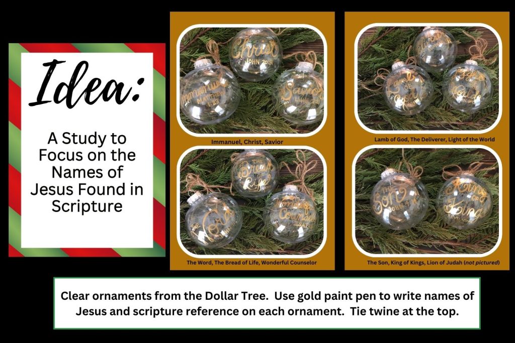 names of jesus clear christmas ornaments