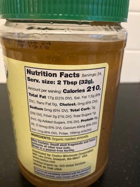 almond butter ingredients label