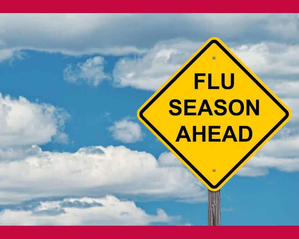road sign that says flu season ahead