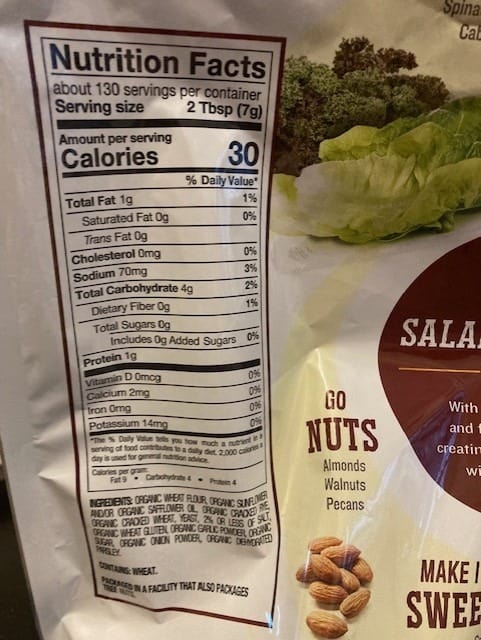 fresh gourmet croutons ingredients label