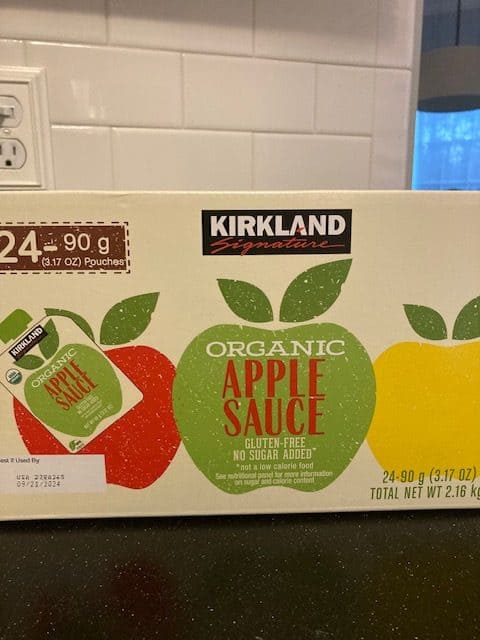 front of apple sauce box
