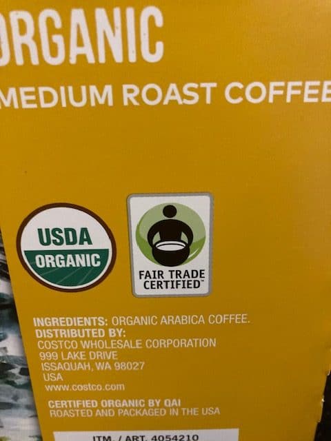 coffee ingredients label