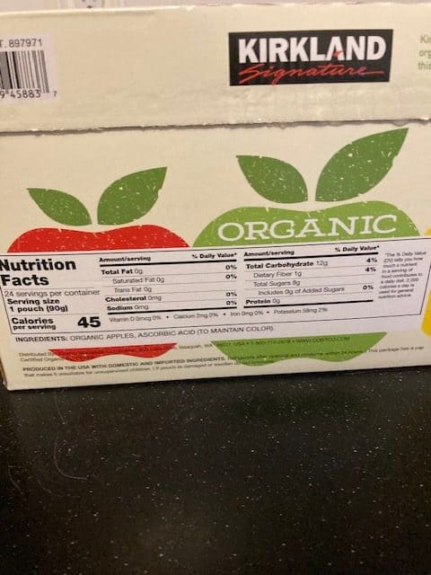 applesauce puches ingredients label