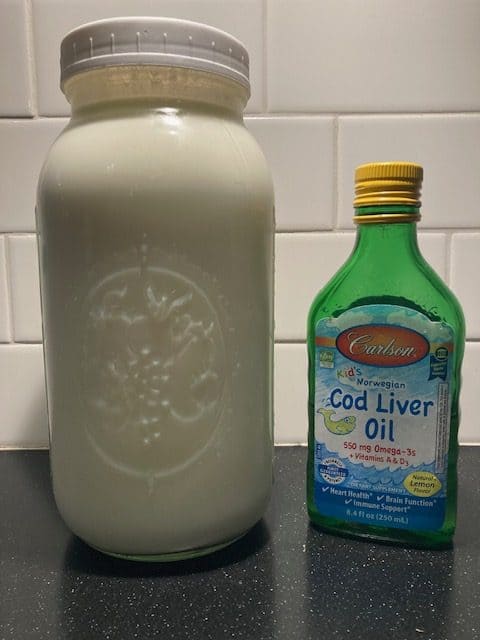 raw milk and cod liver oil