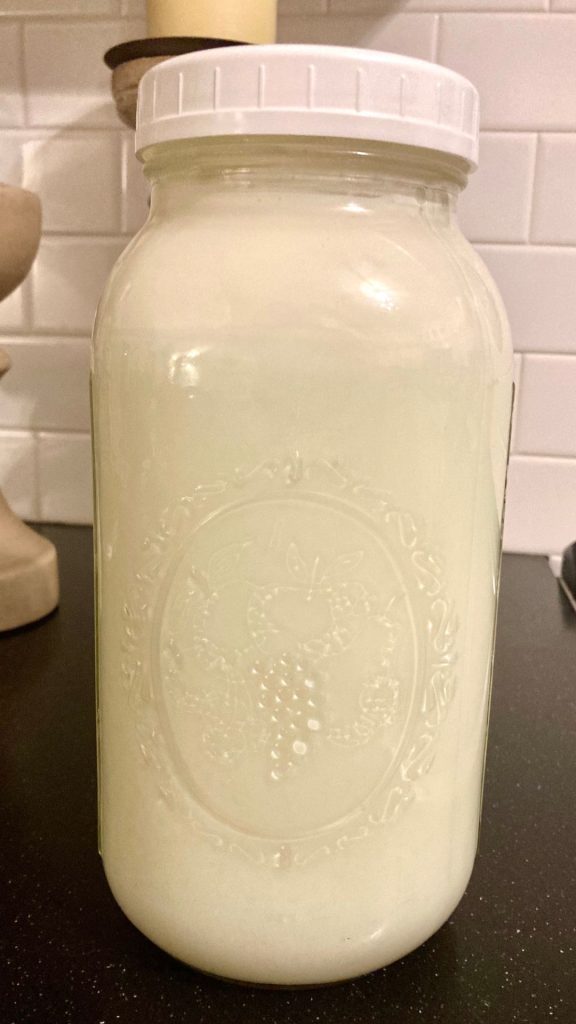 jug of raw milk