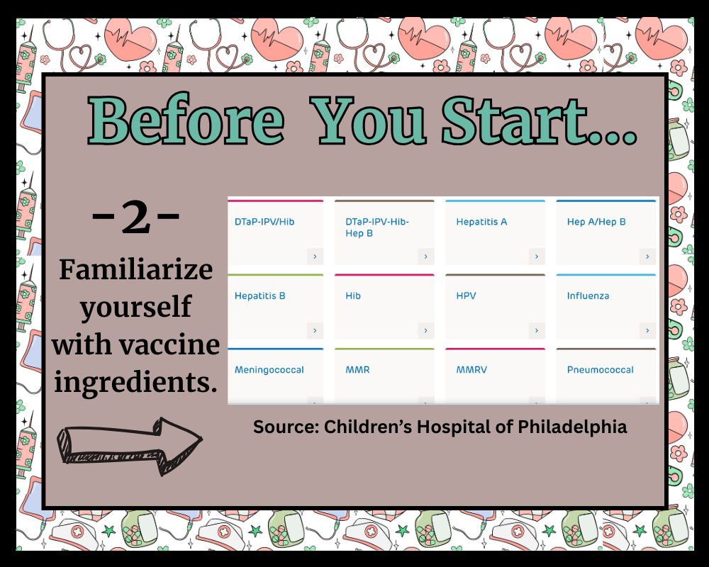 image from chops website of vaccine table