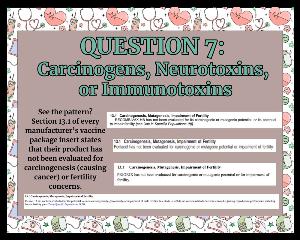 samples of section 13.1 from vaccine inserts