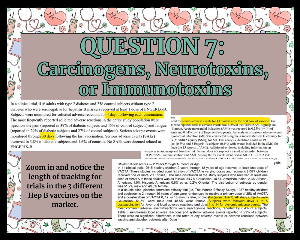 snippet from vaccine inserts