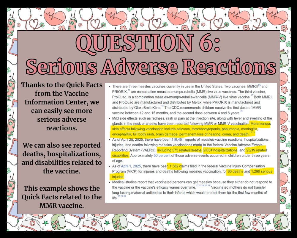 quick facts snippet from the vaccine information center