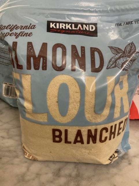 kirkland almond flour front of bag