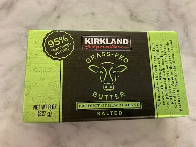 Kirkland Grass Fed Butter front of package