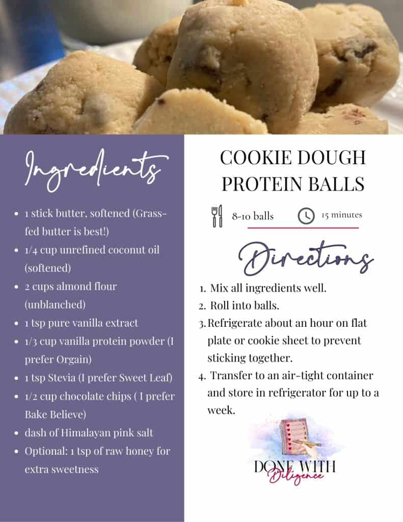 Cookie Dough Ball Recipe Binder Page