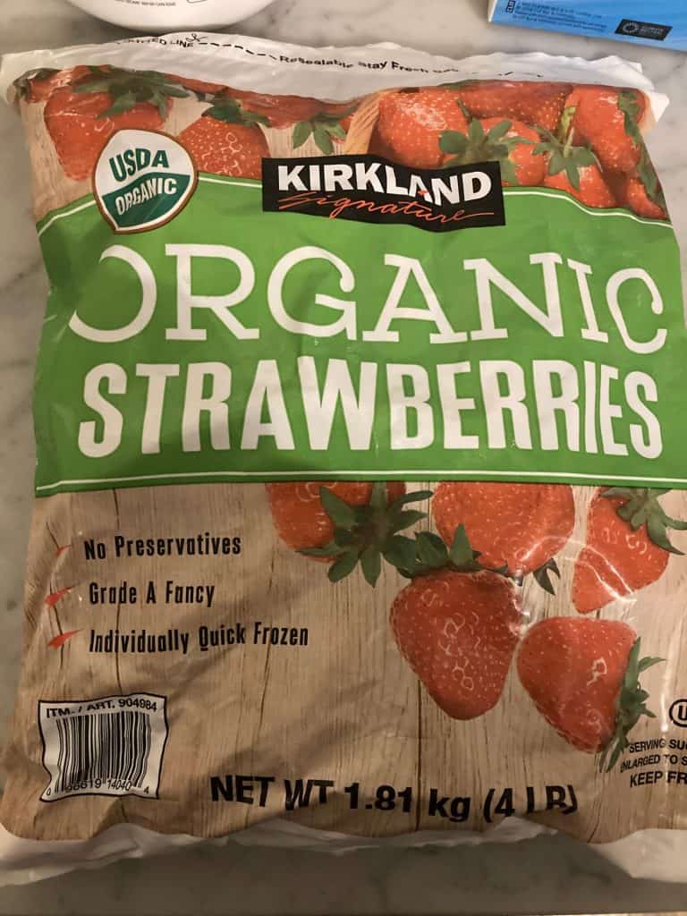 bag of frozen strawberries