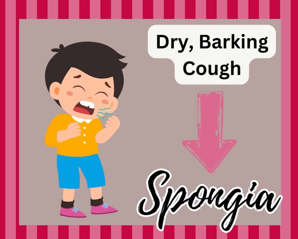 boy coughing with spongia