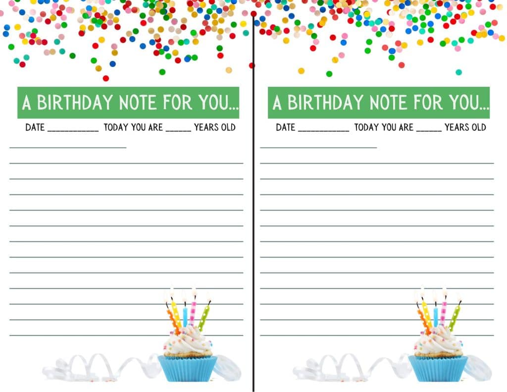 blank birthday note cards