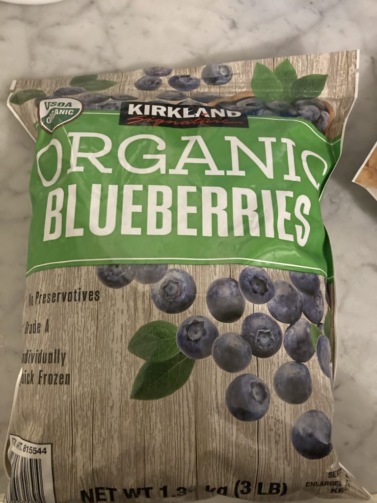 bag of blueberries front