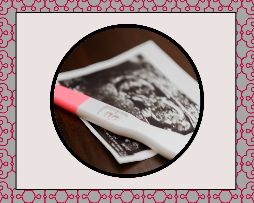 pregnancy test and ultrasound pic