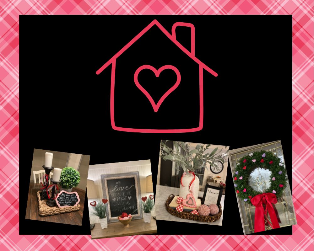 House with a heart drawn on it, valentines day decor examples