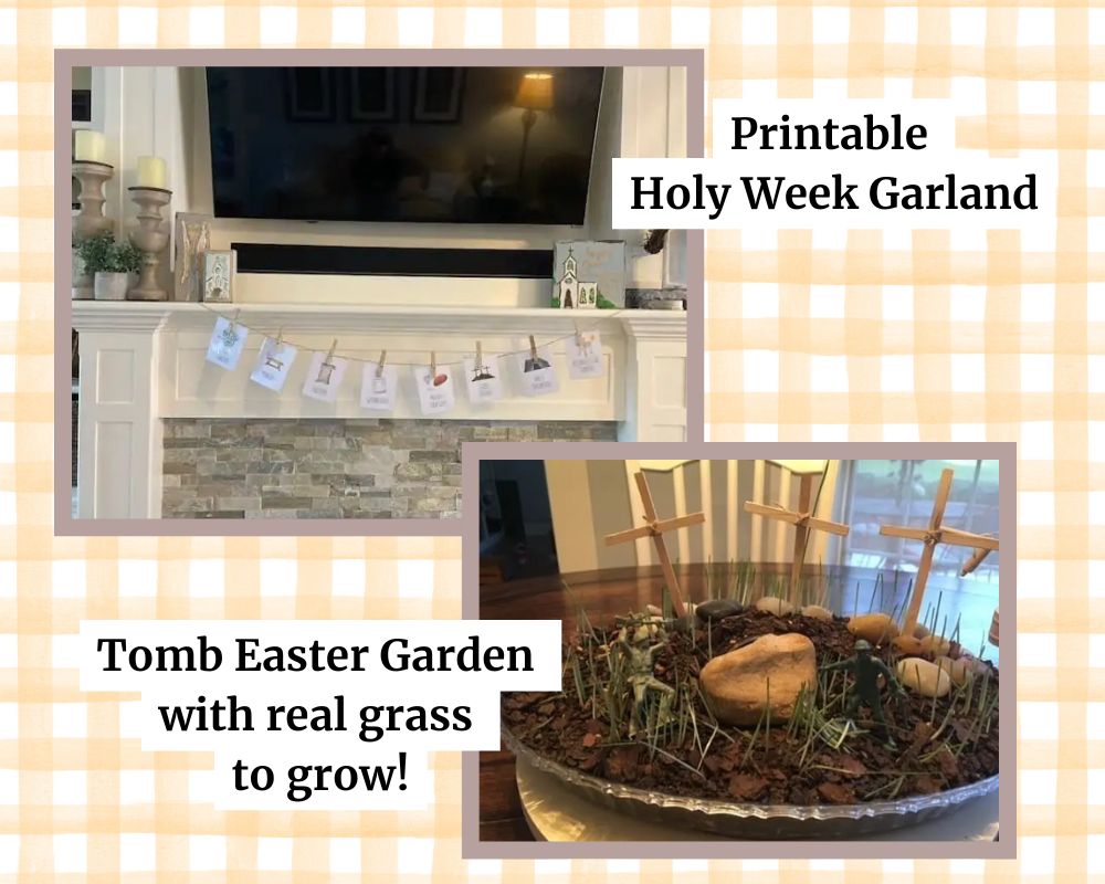 holy week garland and easter tomb garden