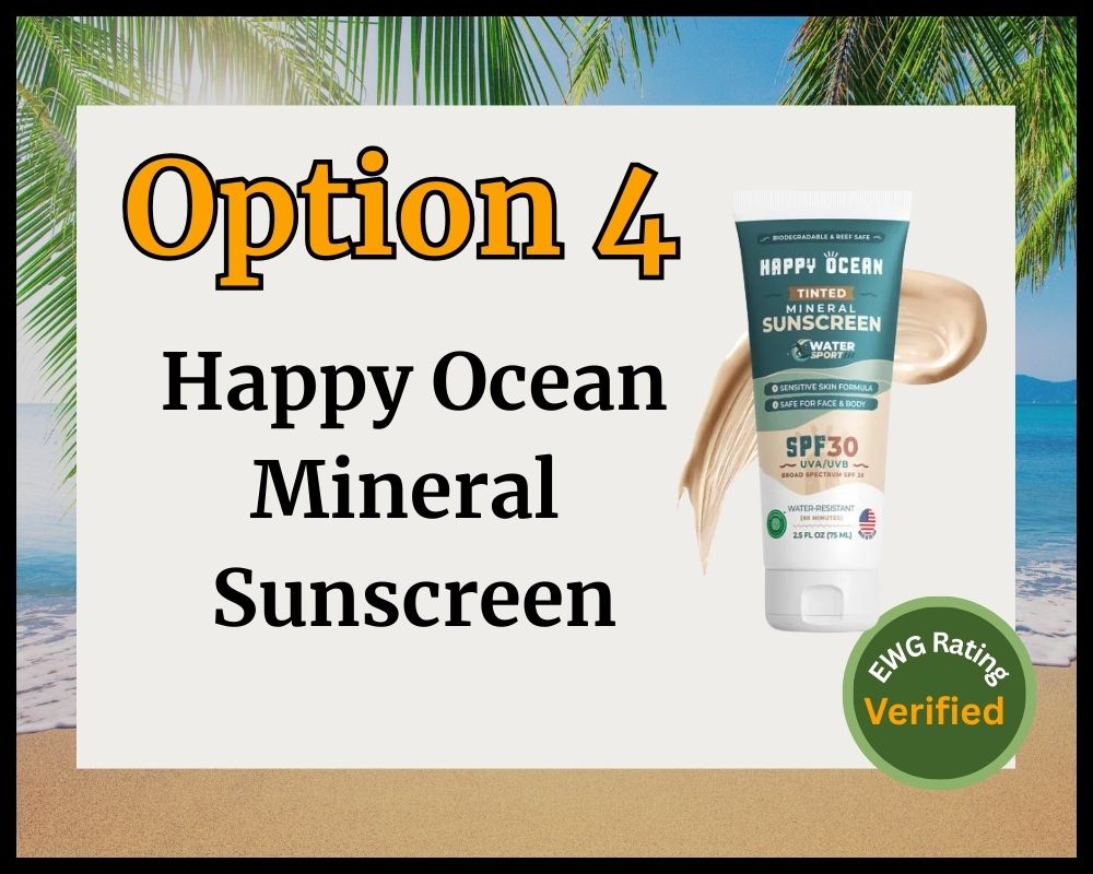 happy ocean sunscreen on beach