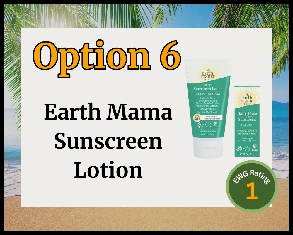 earth mama sunscreen on beach