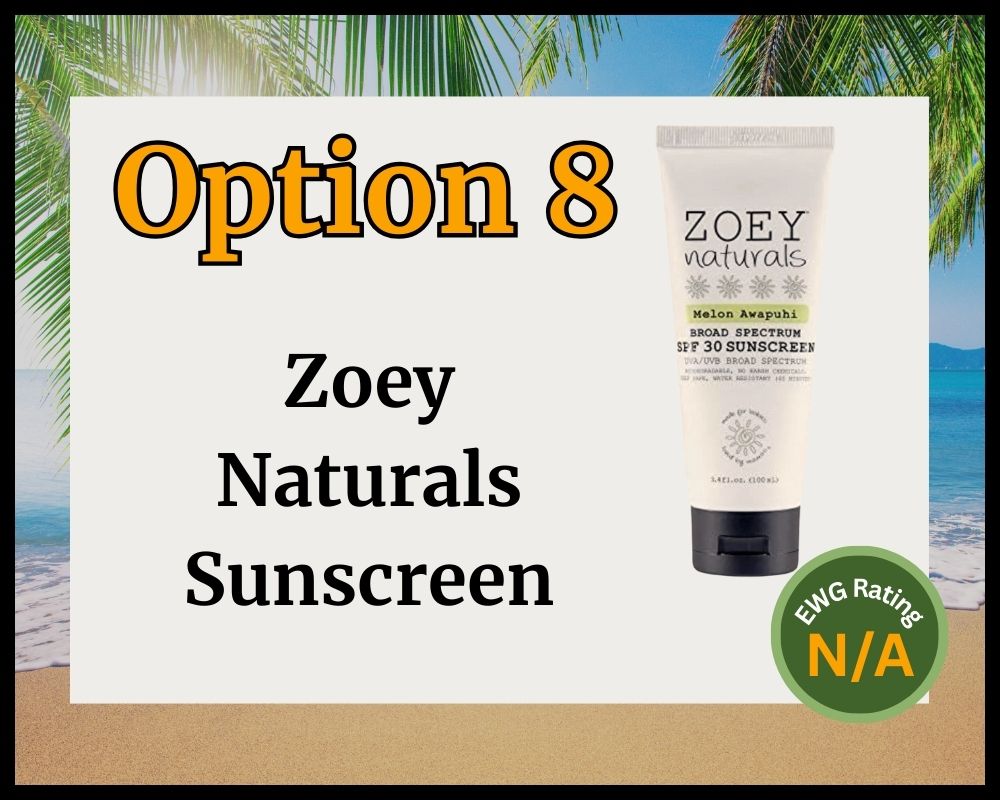 zoey naturals sunscreen on beach