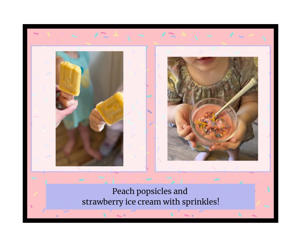 kids holding popsicles and strawberry ice cream