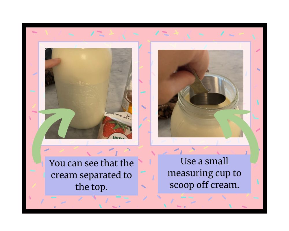 mason jar of milk with cream on top